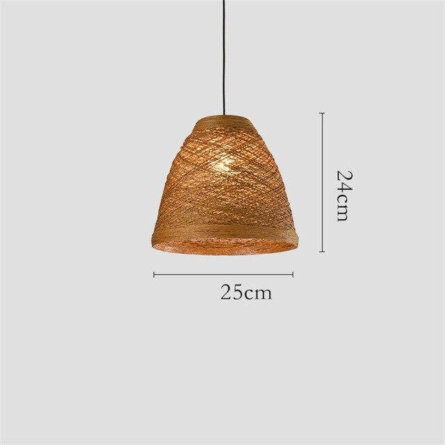 Suspension en rotin LED colorée style Farm - vue 10 sur 11