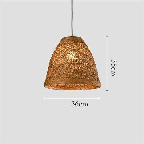 Suspension en rotin LED colorée style Farm - vue 4 sur 11