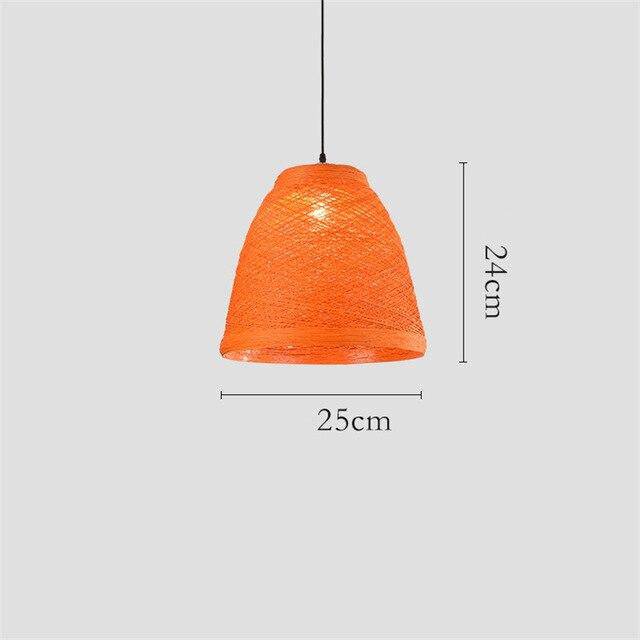 Suspension en rotin LED colorée style Farm - vue 5 sur 11