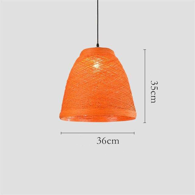 Suspension en rotin LED colorée style Farm - vue 8 sur 11
