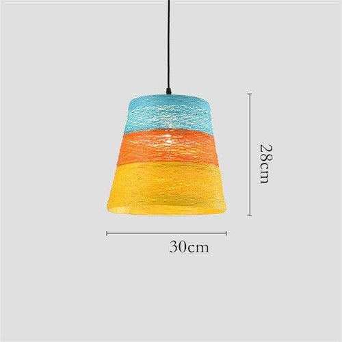 Suspension en rotin LED colorée style Farm - vue 5 sur 11
