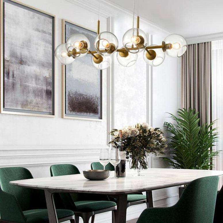 Lustre design avec verre en boule de verre Creative - vue 3 sur 5