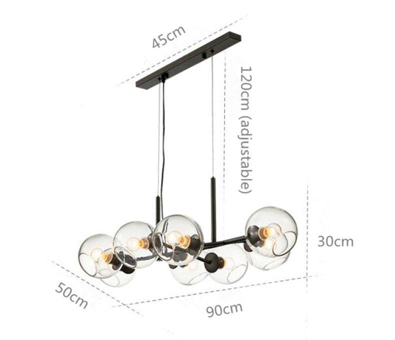 Lustre design avec verre en boule de verre Creative - vue 4 sur 5