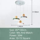 Lustre scandinave circulaire en bois et métal coloré Carmina