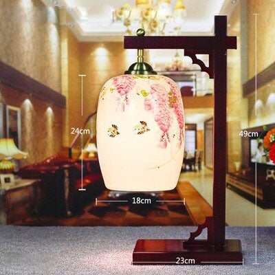 Lampe de bureau ou chevet potence style chinois en bois - vue 10 sur 12