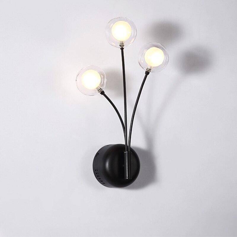 Applique murale design à LED noire avec trois boules en verre Hotel - vue 5 sur 6