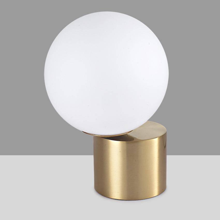 Lampe de chevet à base doré et boule en verre Moderne - vue 5 sur 8