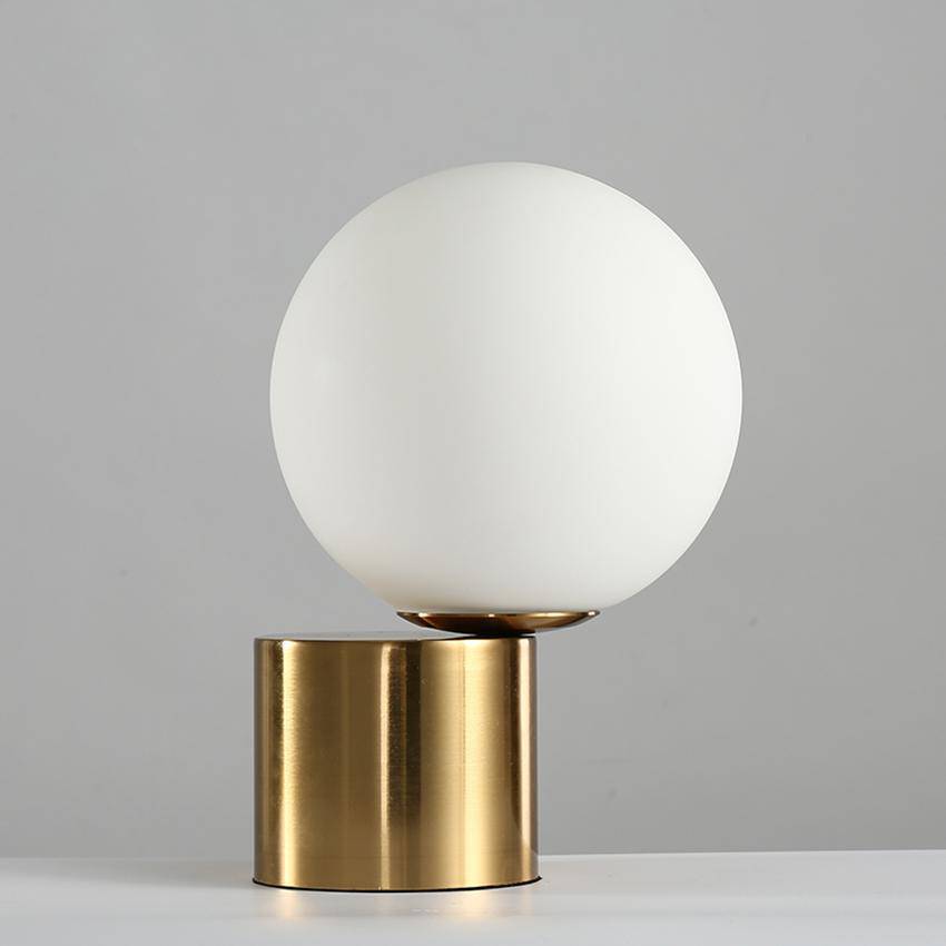 Lampe de chevet à base doré et boule en verre Moderne - vue 7 sur 8