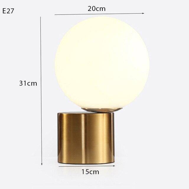 Lampe de chevet à base doré et boule en verre Moderne - vue 8 sur 8
