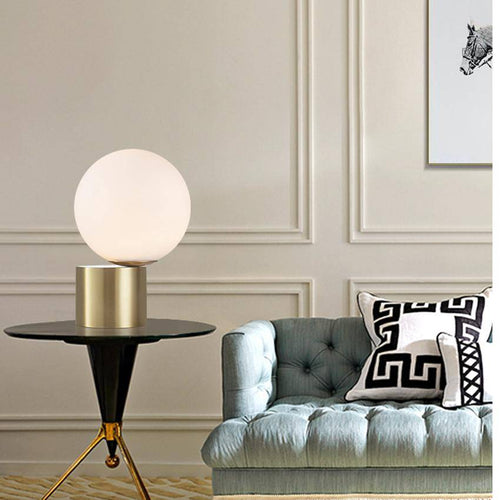 Lampe de chevet à base doré et boule en verre Moderne - vue 5 sur 8