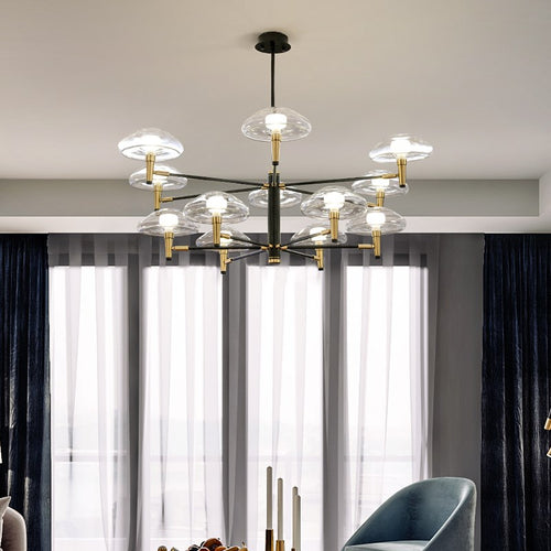 Lustre moderne abat-jours en forme de méduse en verre Hailey - vue 5 sur 8