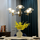 Lustre moderne abat-jours en forme de méduse en verre Hailey