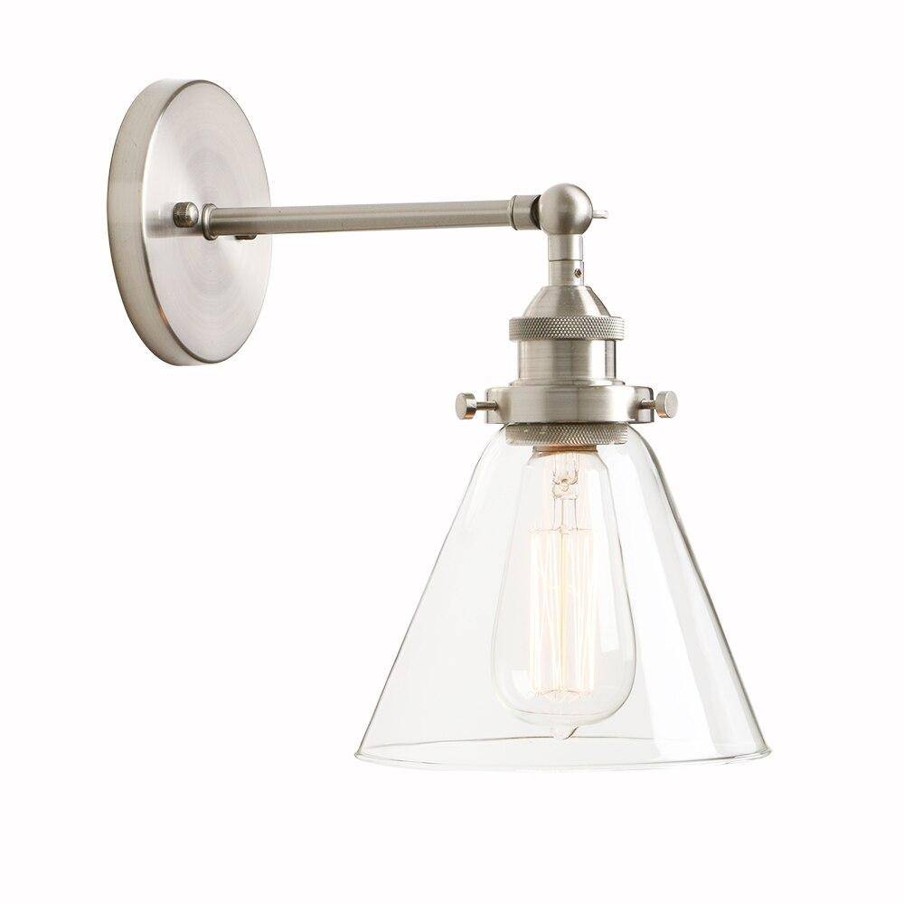 Applique murale rétro LED en métal avec abat-jour en verre Permo - vue 4 sur 4