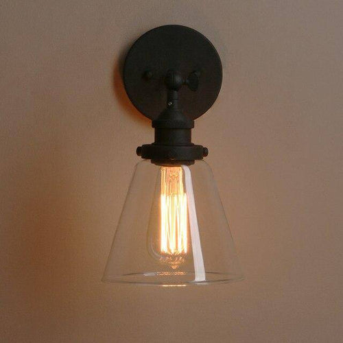 Applique murale rétro LED en métal avec abat-jour en verre Permo - vue 4 sur 4