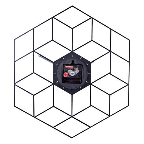 Horloge murale hexagonale en métal 40cm Cube - vue 6 sur 7