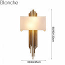 Applique murale design à LED dorée avec abat-jour blanc Luxury