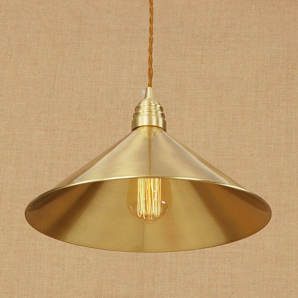 Suspension design à LED avec abat-jour doré Iron Loft - vue 3 sur 5