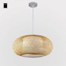 Suspension en bambou rond ovale style japonais Woven