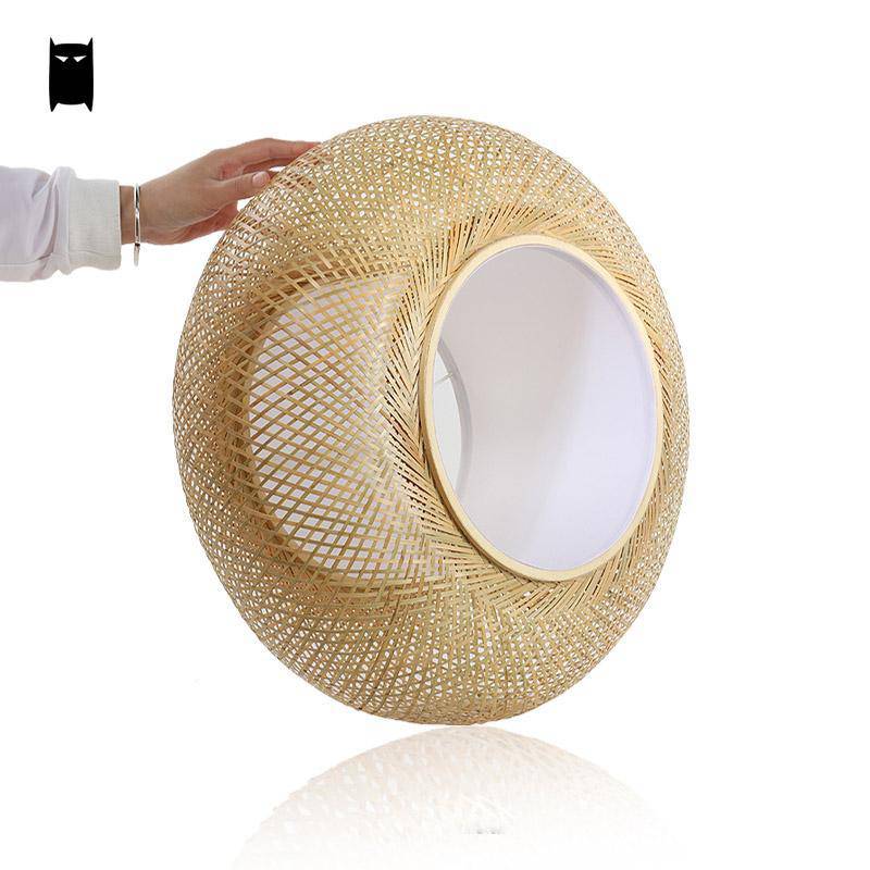 Suspension en bambou rond ovale style japonais Woven - vue 4 sur 6
