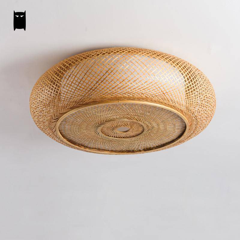 Plafonnier en bambou rond style japonais Woven - vue 5 sur 5