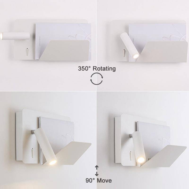Applique à spot LED ajustable avec support livre - vue 5 sur 7