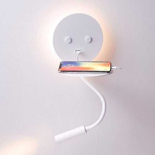 Applique à spot LED ajustable avec tablette et prise USB - vue 4 sur 4