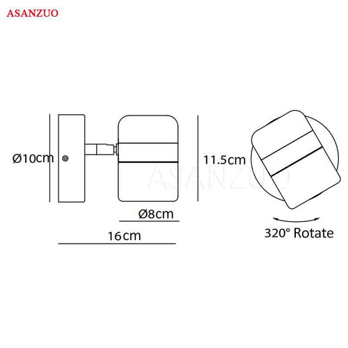 Applique spot à LED orientable en métal Simple - vue 7 sur 7