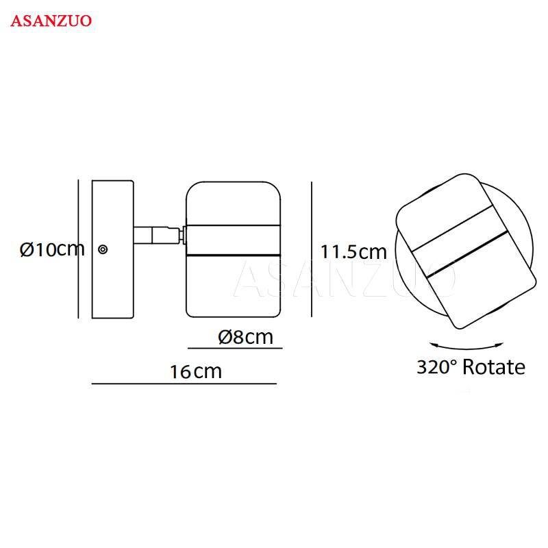 Applique spot à LED orientable en métal Simple - vue 7 sur 7