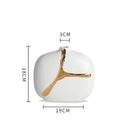 Vase design blanc au style abstrait doré Xuan