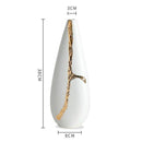 Vase design blanc au style abstrait doré Xuan