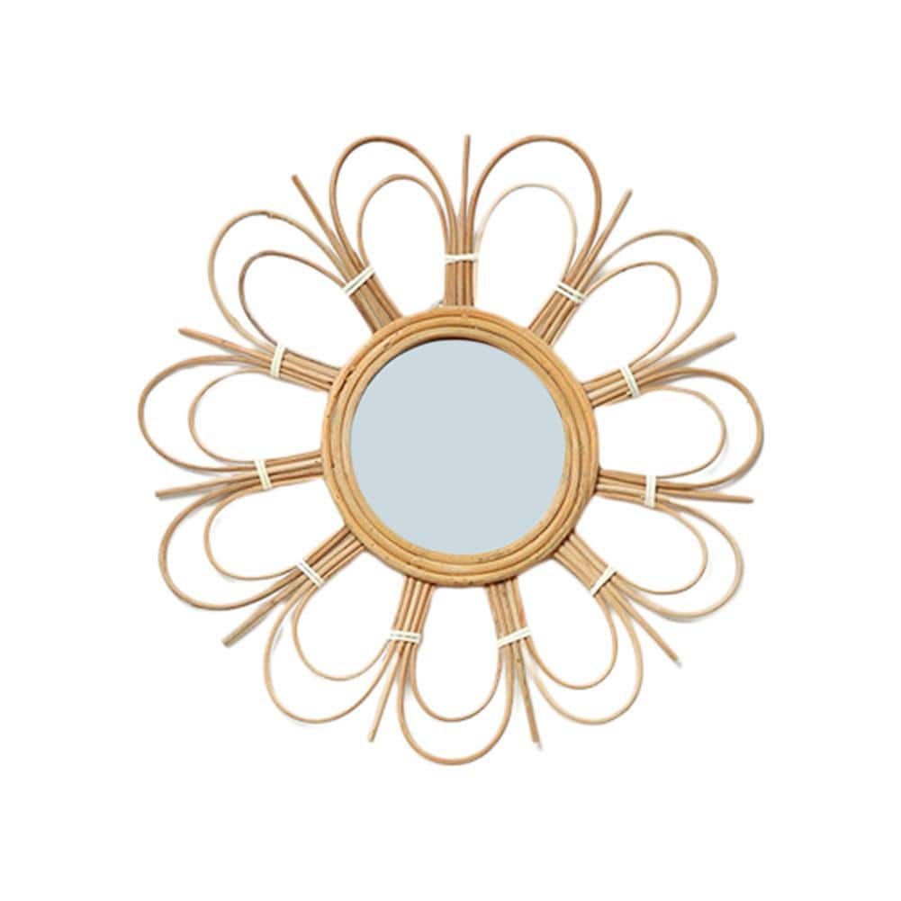 Miroir mural en rotin style soleil 40cm - vue 4 sur 4