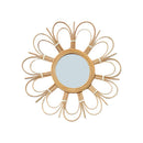 Miroir mural en rotin style soleil 40cm