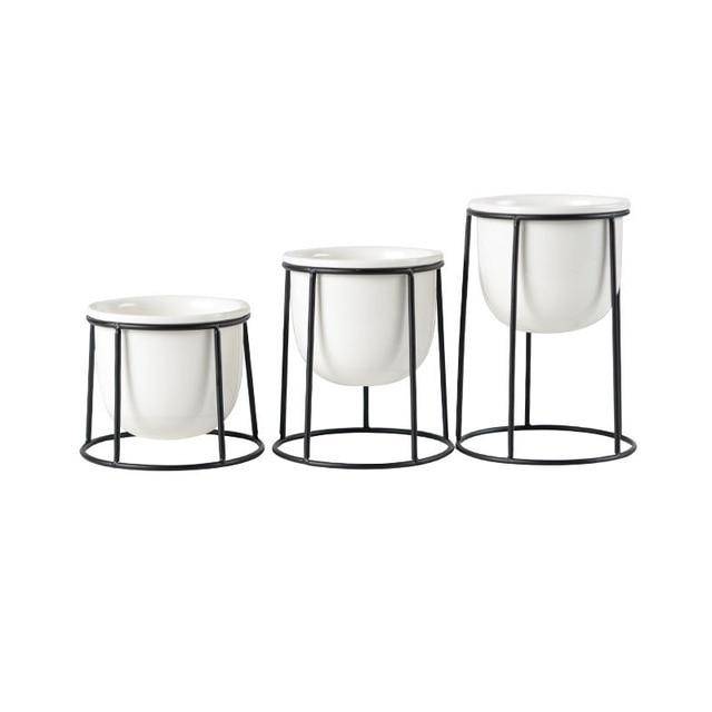 Lot de 3 piédestal moderne pour plantes style scandinave - vue 4 sur 7
