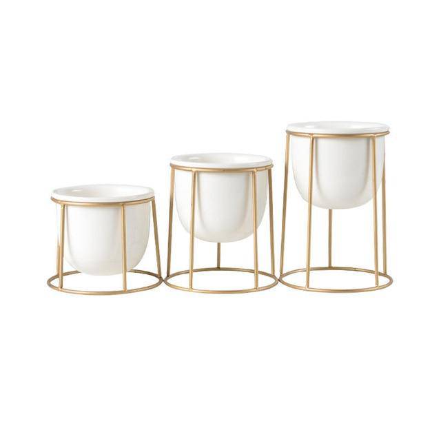 Lot de 3 piédestal moderne pour plantes style scandinave - vue 5 sur 7