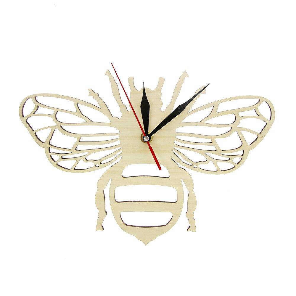 Horloge murale en bois en forme d'abeille 30cm Bee - vue 6 sur 7