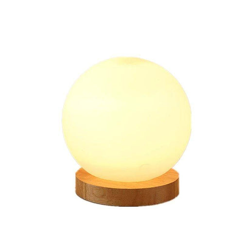 Lampe à poser moderne LED avec base en bois et boule en verre Ball - vue 4 sur 4
