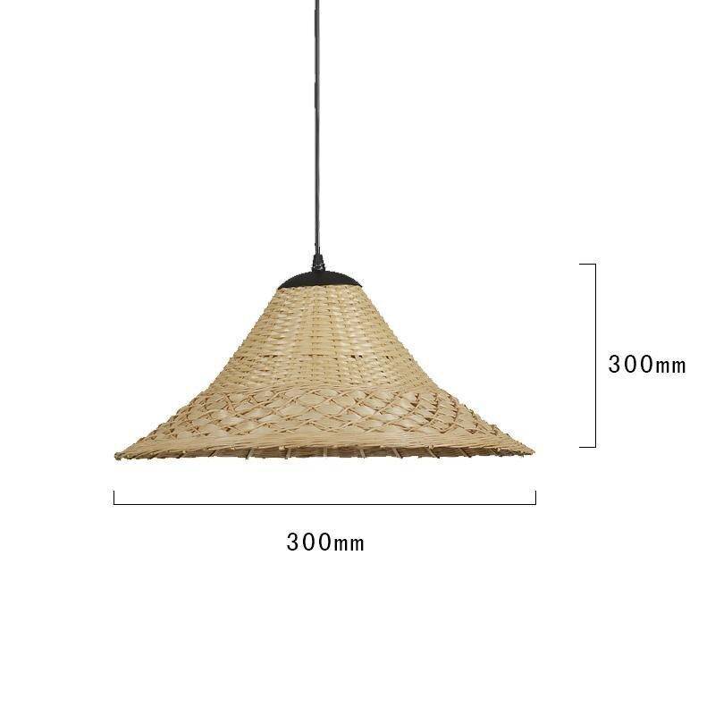 Suspension rustique LED avec abat-jour en rotin - vue 5 sur 5