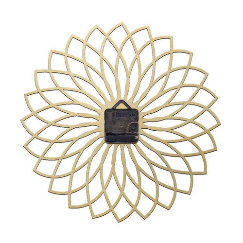 Horloge murale en bois rosace géométrique 30cm Floral - vue 7 sur 8