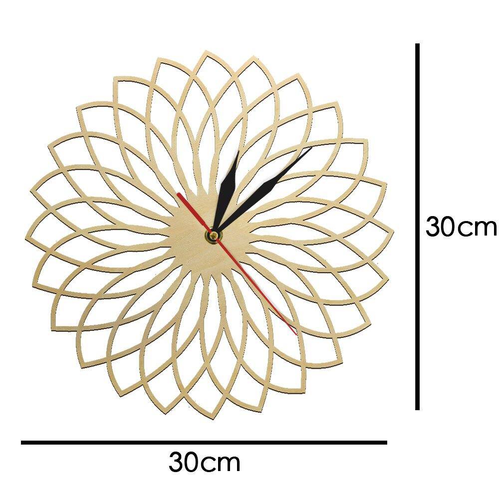 Horloge murale en bois rosace géométrique 30cm Floral - vue 6 sur 8