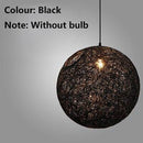 Suspension en boule de tissu de couleur Wicker