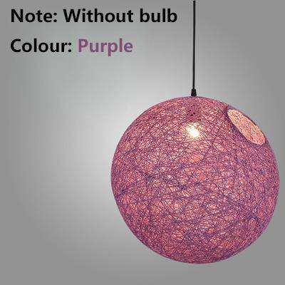 Suspension en boule de tissu de couleur Wicker - vue 7 sur 15