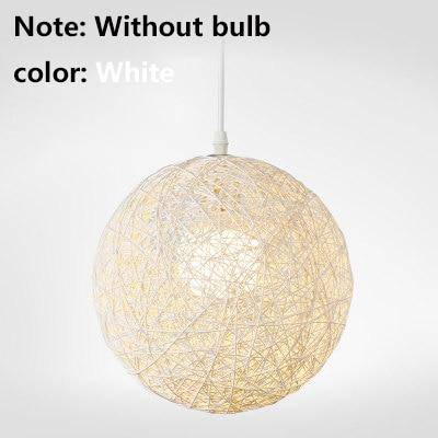 Suspension en boule de tissu de couleur Wicker - vue 5 sur 15