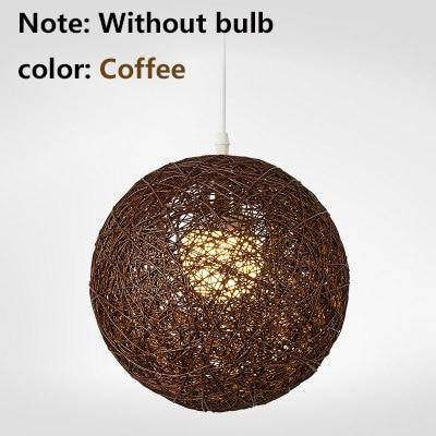 Suspension en boule de tissu de couleur Wicker - vue 7 sur 15