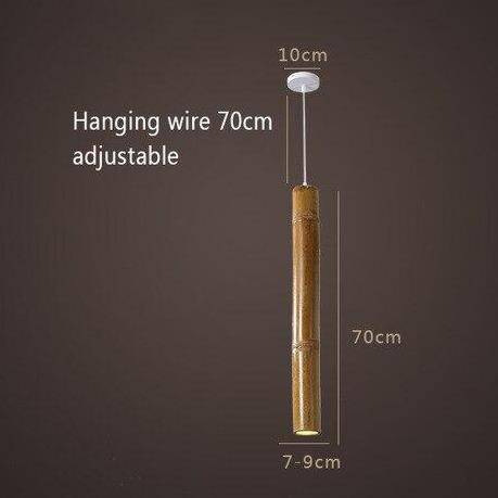 Suspension en bambou LED en forme cylindrique style Hang - vue 7 sur 7