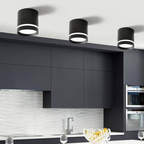 Spot moderne LED cylindre métal coloré Loft - vue 3 sur 6