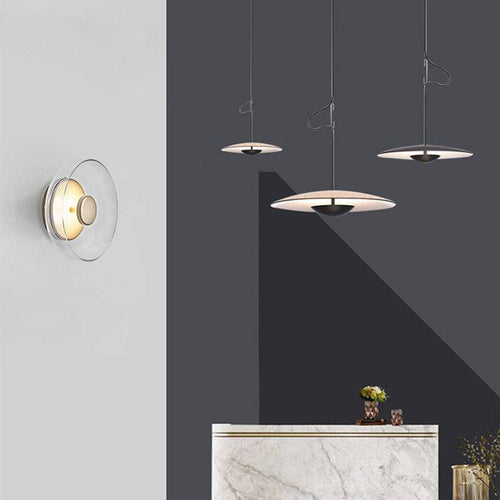 Applique murale moderne LED avec abat-jour en verre et métal Sconce - vue 3 sur 7