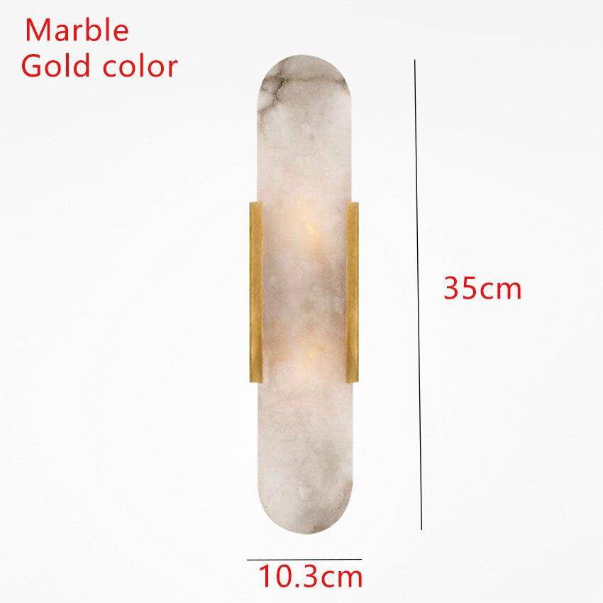 Applique murale design à LED en marbre arrondi et métal doré Luxury - vue 4 sur 4