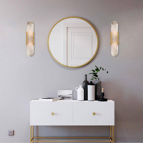 Applique murale design à LED en marbre arrondi et métal doré Luxury - vue 4 sur 4