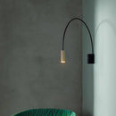 Applique murale design LED métal en forme de demi-cercle noir