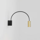 Applique murale design LED métal en forme de demi-cercle noir